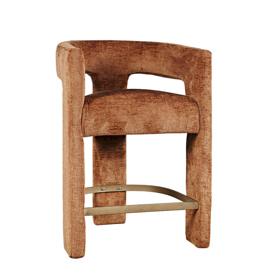Jofran - Gwen Modern Luxury Jacquard Fabric Upholstered Sculpture Counter Stool - 2271-GWENSTRST view 2