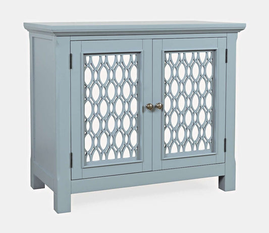 Jofran - Isabella 38in Luxury Mirrored Accent Storage Cabinet, Blue - 2252-38KD view 2