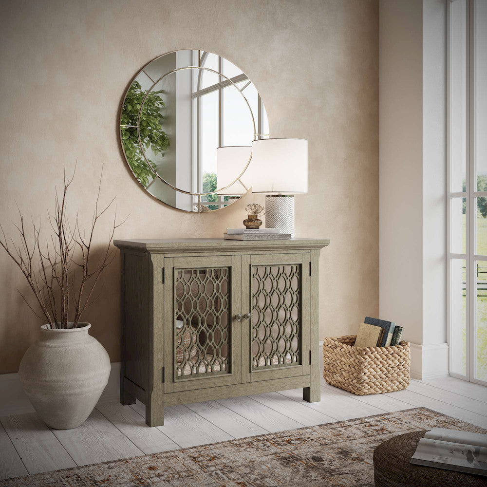 Jofran - Isabella 38in Luxury Mirrored Accent Storage Cabinet, Champagne - 2250-38KD view 12