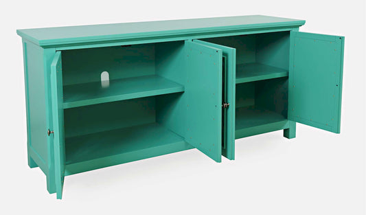 Jofran - Isabella 69in Luxury Mirrored Sideboard Storage Cabinet, Aqua - 2253-69KD view 2