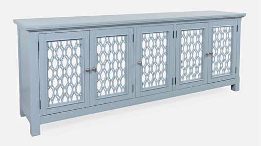 Jofran - Isabella 86in Luxury Mirrored Sideboard Storage Cabinet, Blue - 2252-86KD view 2