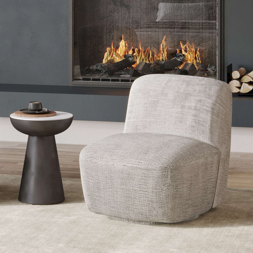 Jofran - Josie Upholstered Contemporary Casual Swivel Accent Chair, Grey - JOSIE-SW-GREY view 10