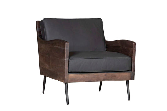 Jofran - Karma Genuine Leather Live Edge Accent Chair - Slate - KARMA-CH-SLATE view 2