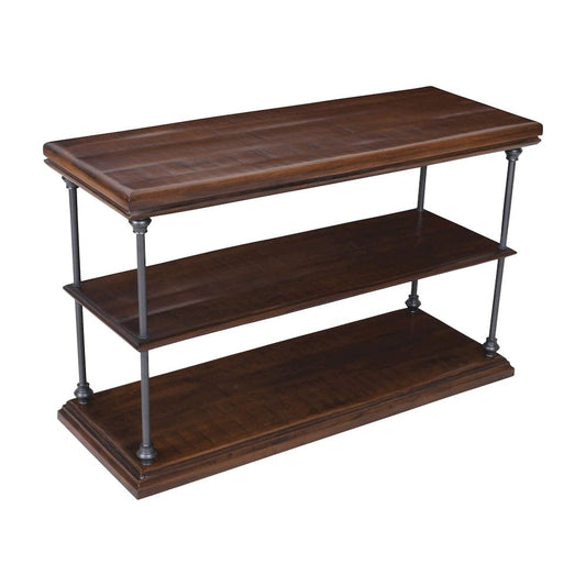 Jofran - Larson Modern Industrial 48in Solid Wood Sofa Table with Storage, Distressed Brown - 2222-4 view 2