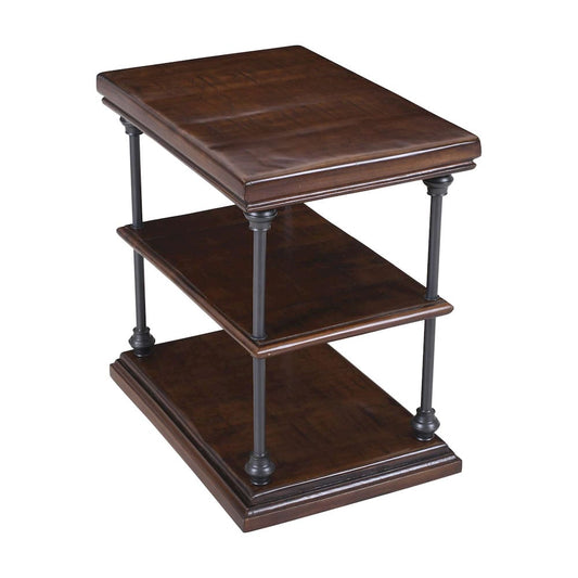 Jofran - Larson Modern Industrial Solid Wood Chairside End Table with Storage, Distressed Brown - 2222-7 view 2