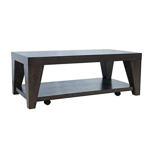 Jofran - Laurel Creek Modern Contemporary 50in Coffee Table with Storage Shelf and Hidden Casters in Espresso - 2450-1 view 2