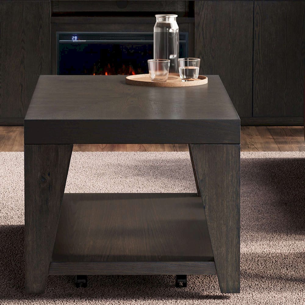 Jofran - Laurel Creek Modern Contemporary 50in Coffee Table with Storage Shelf and Hidden Casters in Espresso - 2450-1 view 9