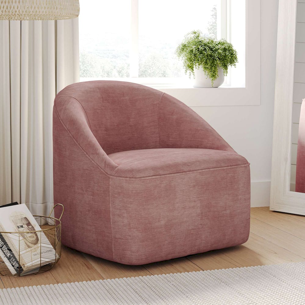 Jofran - Lulu Mid-Century Modern Upholstered Casual Swivel Accent Chair, Lilac - LULU-SW-LILAC view 11