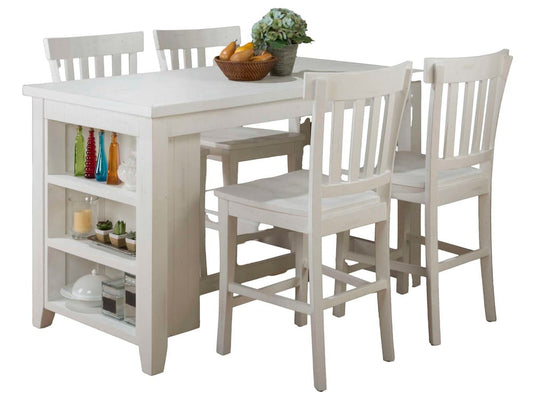 Jofran - Madaket Solid Reclaimed Pine Rustic 60in Dining Set with Four Counter Height Barstools - 647-60-BS831KT view 2