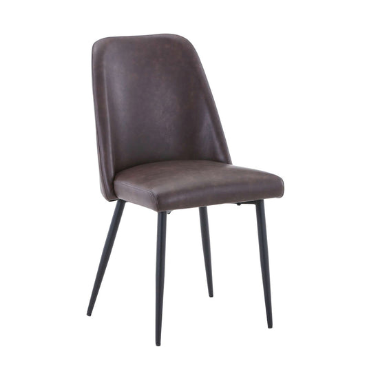 Jofran - Maddox Mid-Century Modern Faux Leather Upholstered Dining Chair (Set of 2) Dark Brown - 2271-MADDOXCHDBN view 2