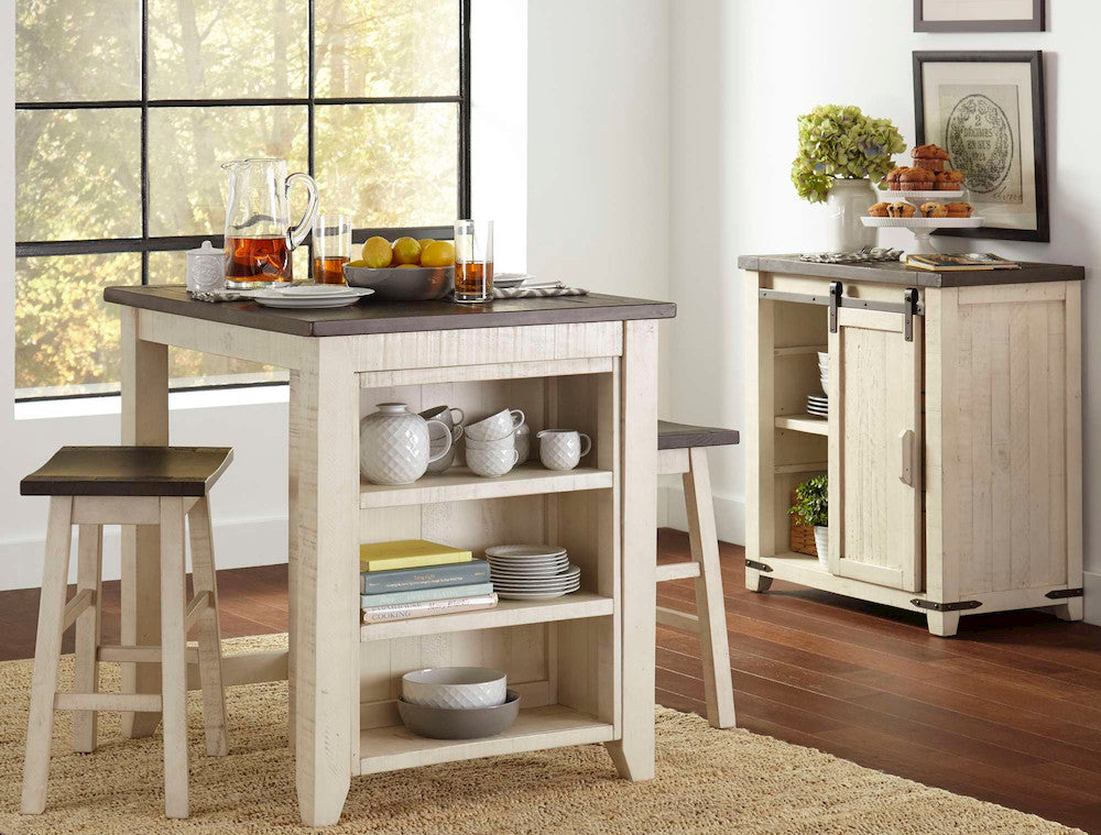 Jofran - Madison County 3pc Counter Height Set in Vintage white - 1706-36 view 12