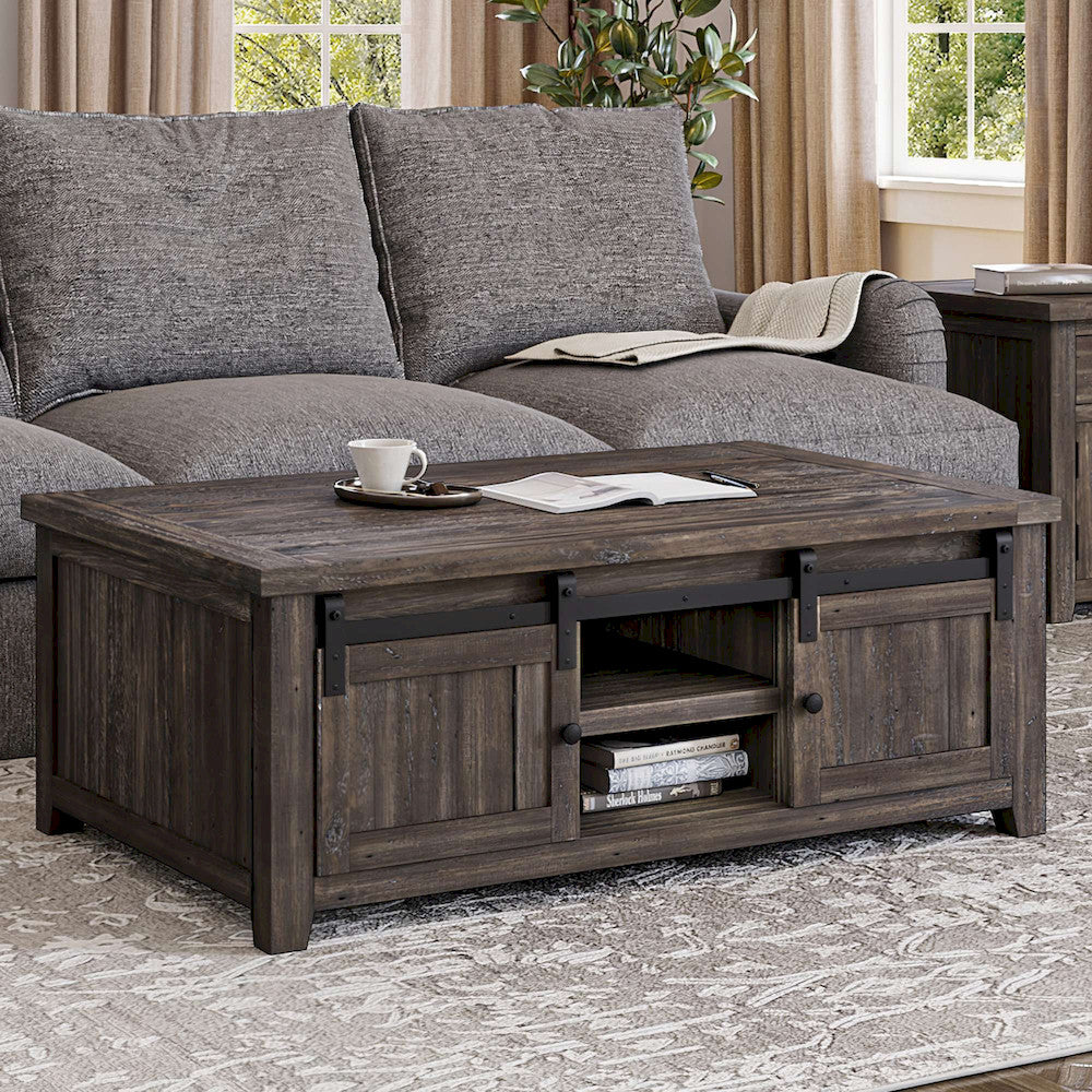 Jofran - Madison County Barn Door Cocktail Table in Barnood - 1700-5 view 12
