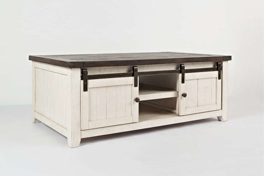 Jofran - Madison County Barn Door Cocktail Table in Vintage white - 1706-5 view 2