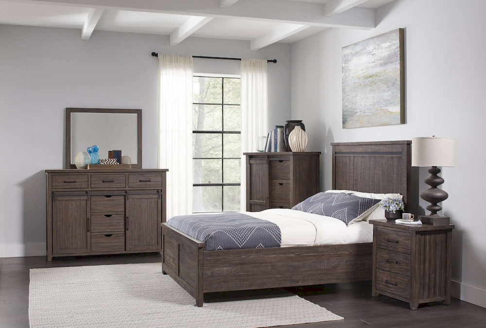 Jofran - Madison County King Panel Bed in Barnwood - 1700B-KPHB-KPFB-KRS view 4