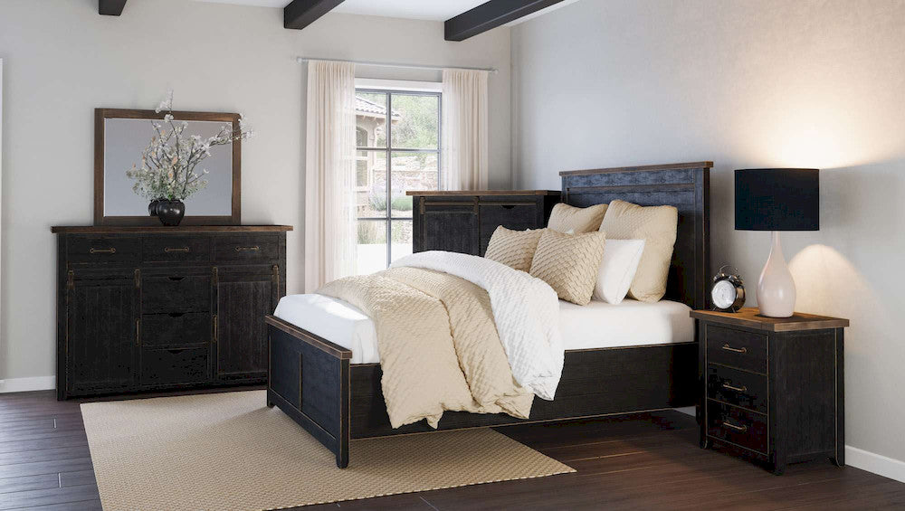 Jofran - Madison County King Panel Bed in Vintage Black - 1702B-KPHB-KPFB-KRS view 6