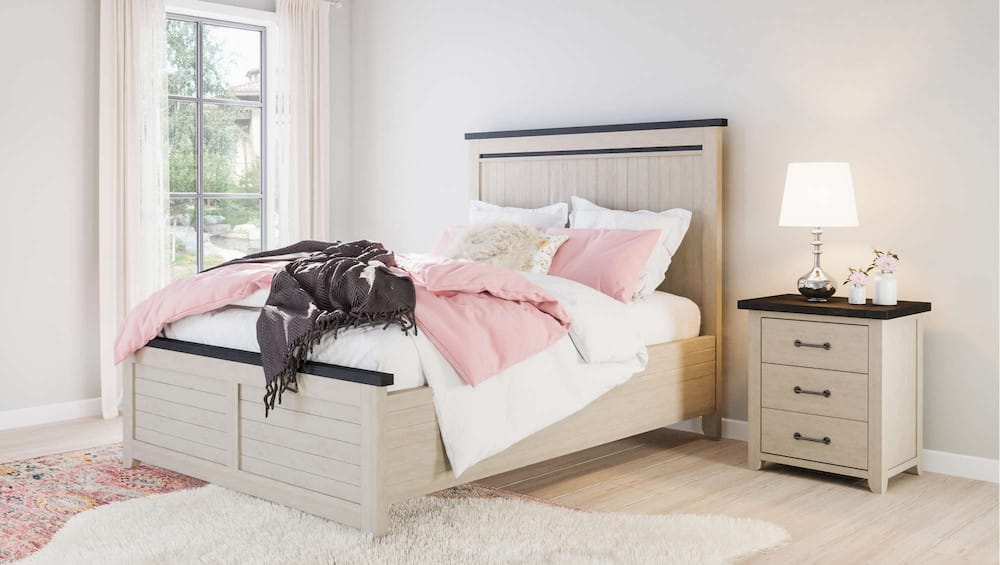 Jofran - Madison County King Panel Bed in Vintage white - 1706B-KPHB-KPFB-KRS view 6