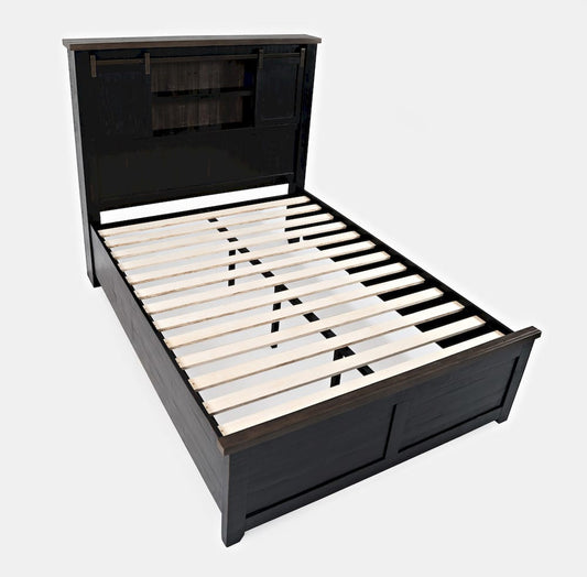 Jofran - Madison County Queen Barn Door Bed in Vintage Black - 1702B-QBDHB-QPFB-QRS view 2