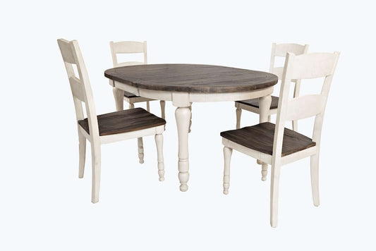 Jofran - Madison County Reclaimed Pine 66in Oval Farmhouse Five-Piece Dining Set - 1706-66D-5 view 2
