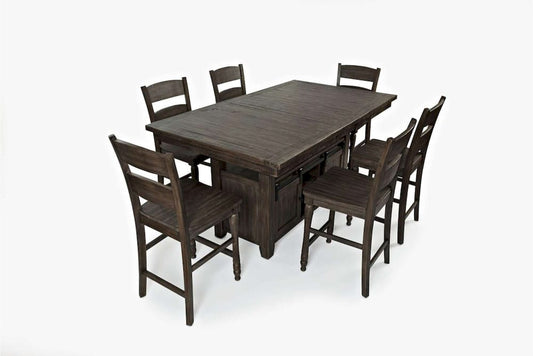 Jofran - Madison County Reclaimed Pine 72in Farmhouse Storage Table Seven-Piece Dining Set - 1700-72D-7 view 2