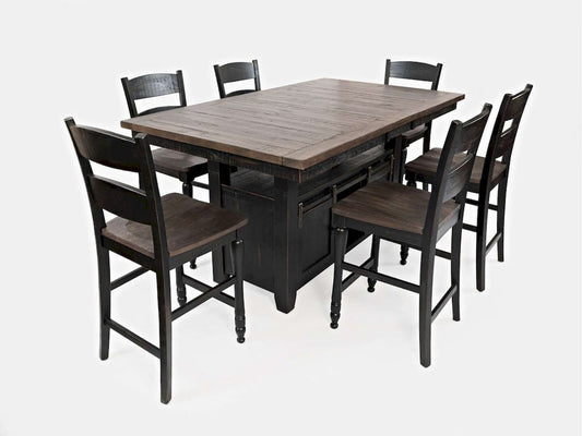 Jofran - Madison County Reclaimed Pine 72in Farmhouse Storage Table Seven-Piece Dining Set - 1702-72D-7 view 2