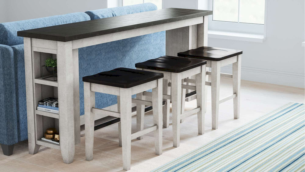 Jofran - Madison County Reclaimed Pine Console Table Set with 3 Stools - Vintage White - 1706-78 view 8