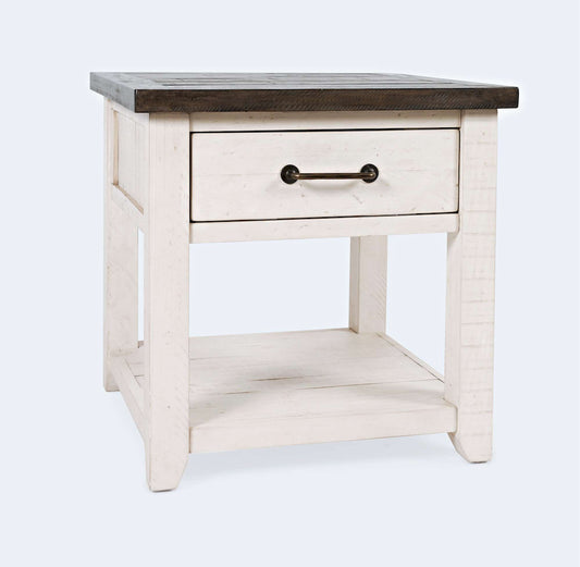Jofran - Madison County Reclaimed Pine Harris End Table - Vintage White - 1706-13 view 2