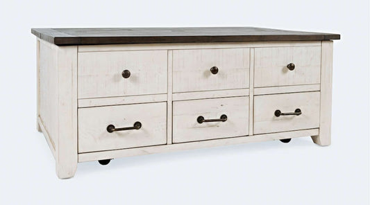 Jofran - Madison County Reclaimed Pine Harris Lift Lid Cocktail Table - Vintage White - 1706-15 view 2