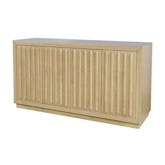 Jofran - Maven 60in Mid-Century Modern Fluted Four Door Sideboard Storage Cabinet in Natural - 2421-MAVENNAT view 2