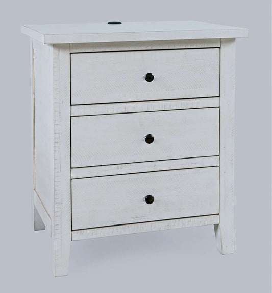 Jofran - Maxton Contemporary Coastal Distressed Acacia USB Charging Nightstand - 2151-90 view 2