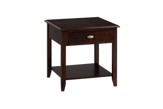 Jofran - Merlot End Table W/One Drawer, One Shelf And Oval Brushed Nickel Hardware - 1030-3 view 2