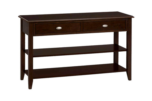 Jofran - Merlot Sofa/Media Table W/2 Drawers, 2 Shelves And Oval Brushed Nickel Hardware - 1030-4 view 2