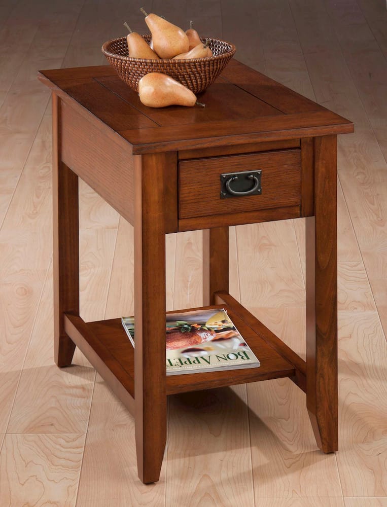 Jofran - Mission Oak Chairside Table W/Picture Framed Top And Black Mission Hardware - 1032-7 view 3