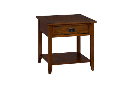 Jofran - Mission Oak End Table W/One Drawer, One Shelf And Black Mission Hardware - 1032-3 view 2