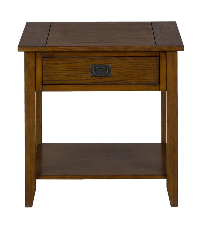 Jofran - Mission Oak End Table W/One Drawer, One Shelf And Black Mission Hardware - 1032-3 veiw 1