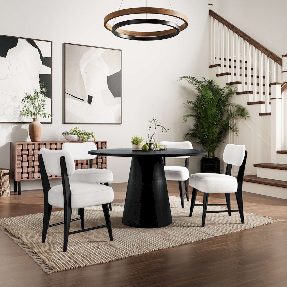 Jofran - Nash Mid-Century Modern 50in Round Pedestal Dining Table in Black - 2271-NASH50BTBKT view 6