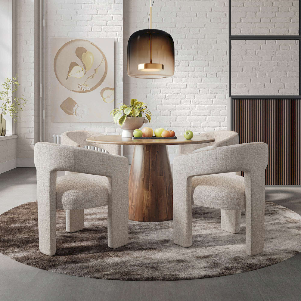 Jofran - Nash Mid-Century Modern 50in Round Pedestal Dining Table, Walnut - 2271-NASH50BTW view 7