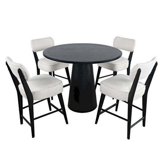 Jofran - Nash Mid-Century Modern Five Piece Counter Height Dining Set with Upholstered Barstools in Black - 2271-NSH45B-4WESTB view 2