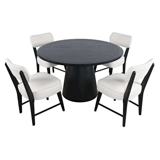 Jofran - Nash Mid-Century Modern Five Piece Pedestal Dining Set with Upholstered Chairs in Black - 2271-NSH50B-4WESCB view 2