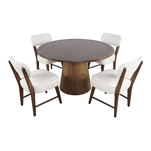 Jofran - Nash Mid-Century Modern Five Piece Pedestal Dining Set with Upholstered Chairs in Walnut - 2271-NSH50B-4WESCW view 2