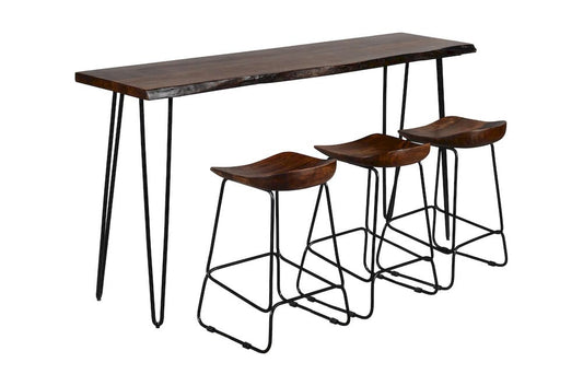 Jofran - Natures Edge Solid Acacia Four Piece 72in Counter Height Dining Set - Chestnut - 1781-72-BS160KD3-KT view 2