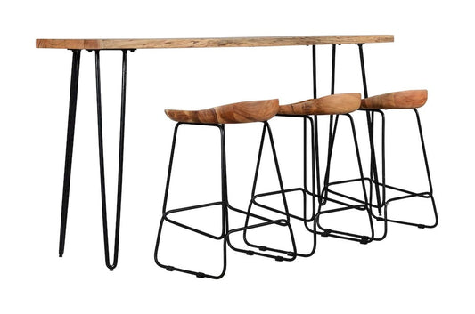 Jofran - Natures Edge Solid Acacia Four Piece 72in Counter Height Dining Set - Natural - 1985-72-BS160KD3-KT view 2