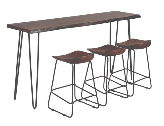 Jofran - Natures Edge Solid Acacia Four Piece 72in Counter Height Dining Set - Slate - 1981-72-BS160KD3-KT view 2