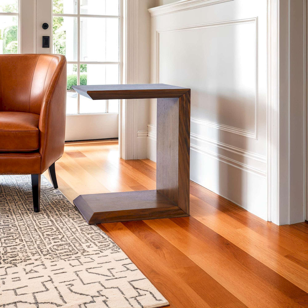 Jofran - Nobu Modern Beveled Angle Wood Accent End C-Table in Walnut - 2330-NOBU view 7