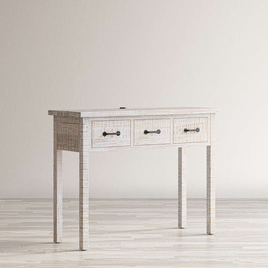 Jofran - North Coast 42in Washed Finish Three Drawer USB Charging Console Table - White Wash - 2075-42 view 2