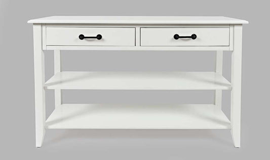 Jofran - North Fork Acacia 2 Drawer Sofa Console Table - Country White - 1976-4 veiw 2