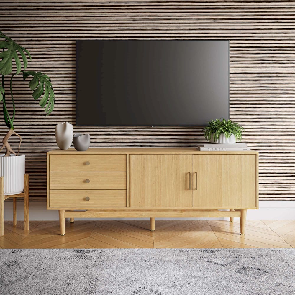 Jofran - Olson 67in Mid-Century Modern Scandinavian Console TV Stand Storage Cabinet in Natural - 2477-67 view 10