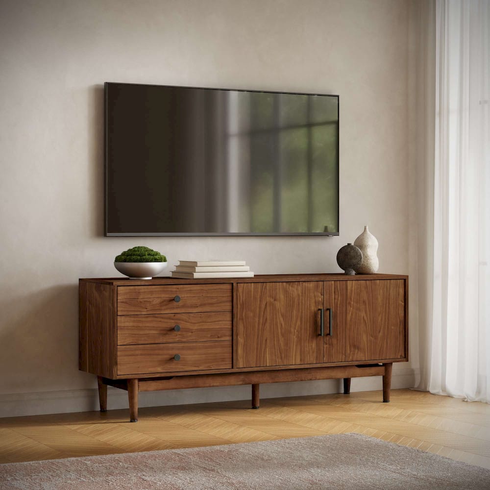 Jofran - Olson 67in Mid-Century Modern Scandinavian Console TV Stand Storage Cabinet in Walnut - 2478-67 view 10