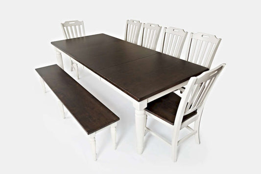 Jofran - Orchard Park Solid Rubberwood 96in Eight-Piece Farmhouse Dining Set with Bench - 1771-96D-8 view 2