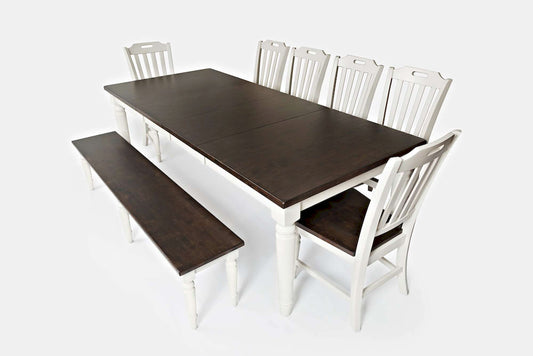 Jofran - Orchard Park Solid Rubberwood 96in Eight-Piece Farmhouse Dining Set with Bench - 1771-96D-8 view 2