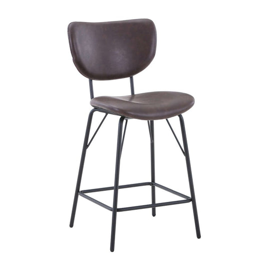 Jofran - Owen Contemporary Modern Faux Leather Split-Back Upholstered Counter Height Barstool (Set of 2) Dark Brown - 2271-OWENSTDBN view 2